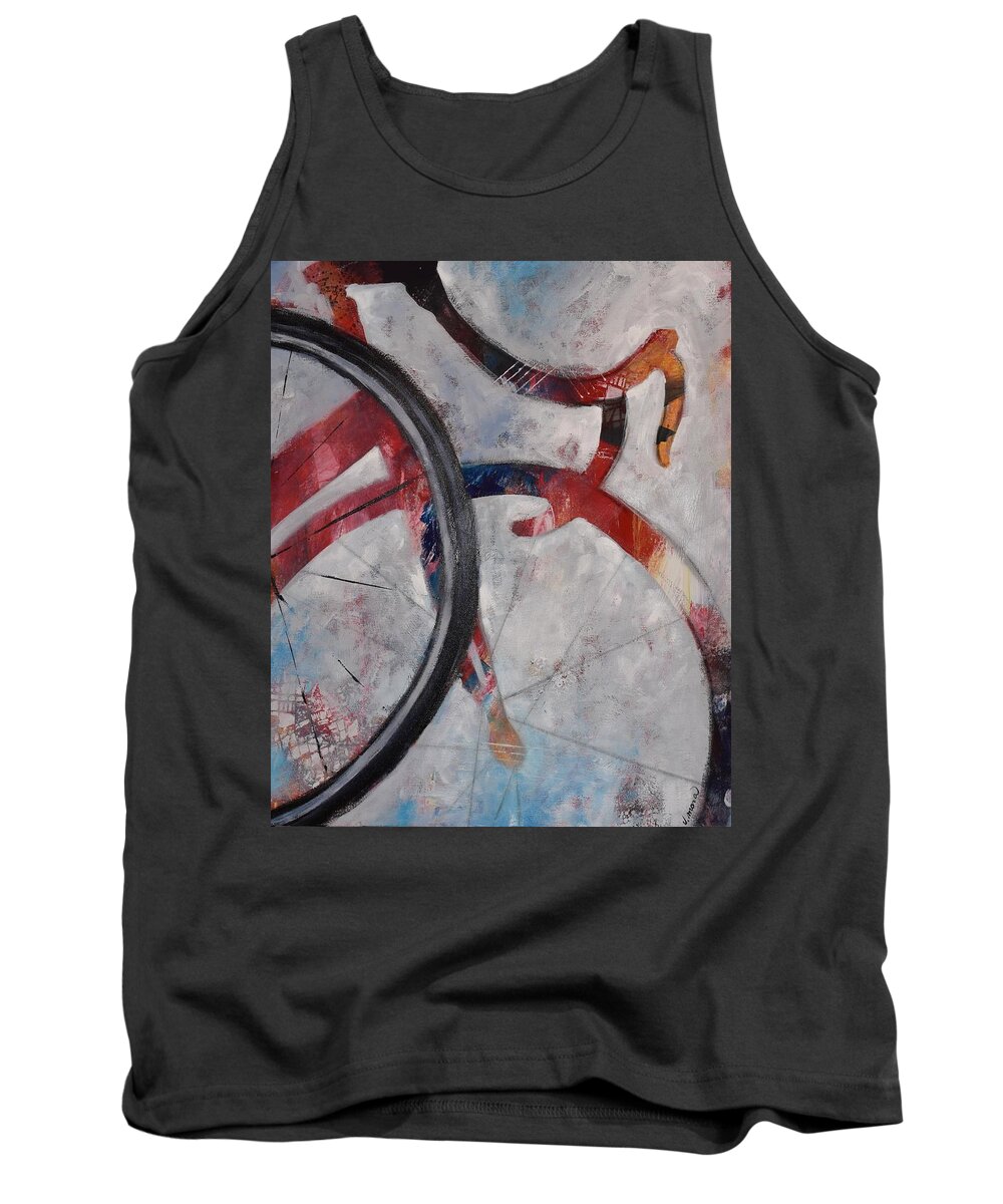 Bike Tank Top featuring the painting Shadow by Vivian Mora