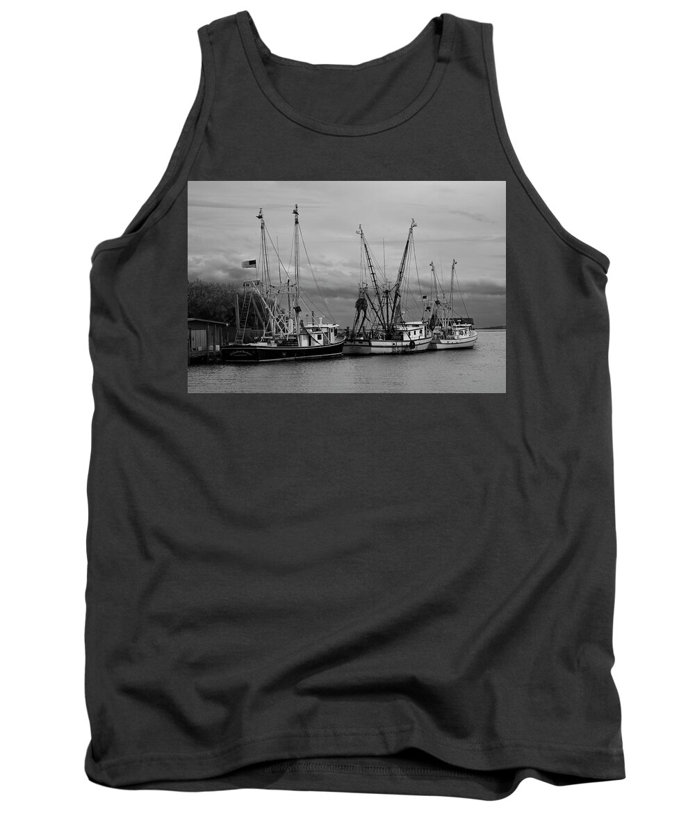 Ocean Tank Top featuring the photograph Shem Creek Boats II by Jon Glaser