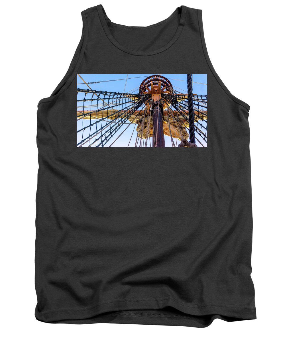 Rigging Tank Top featuring the photograph Ships Mast by Cathy Anderson