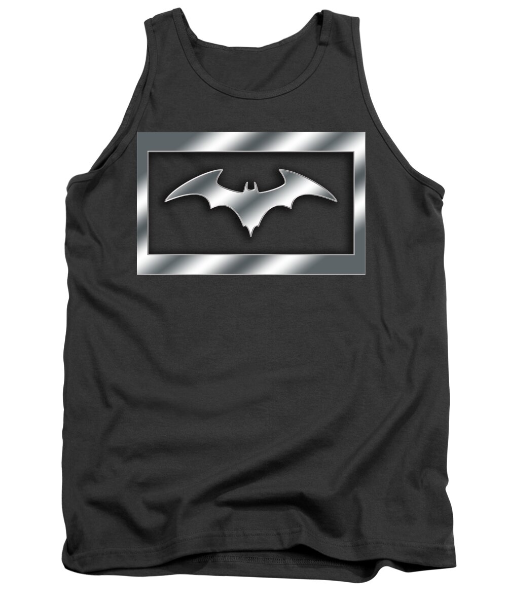 Staley Tank Top featuring the digital art Silver Bat Transparent by Chuck Staley