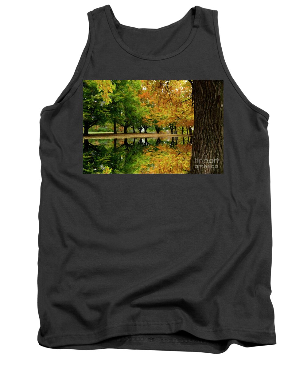 Autumn Tank Top featuring the mixed media Soft Autumn Colors Painting by Sandra J's