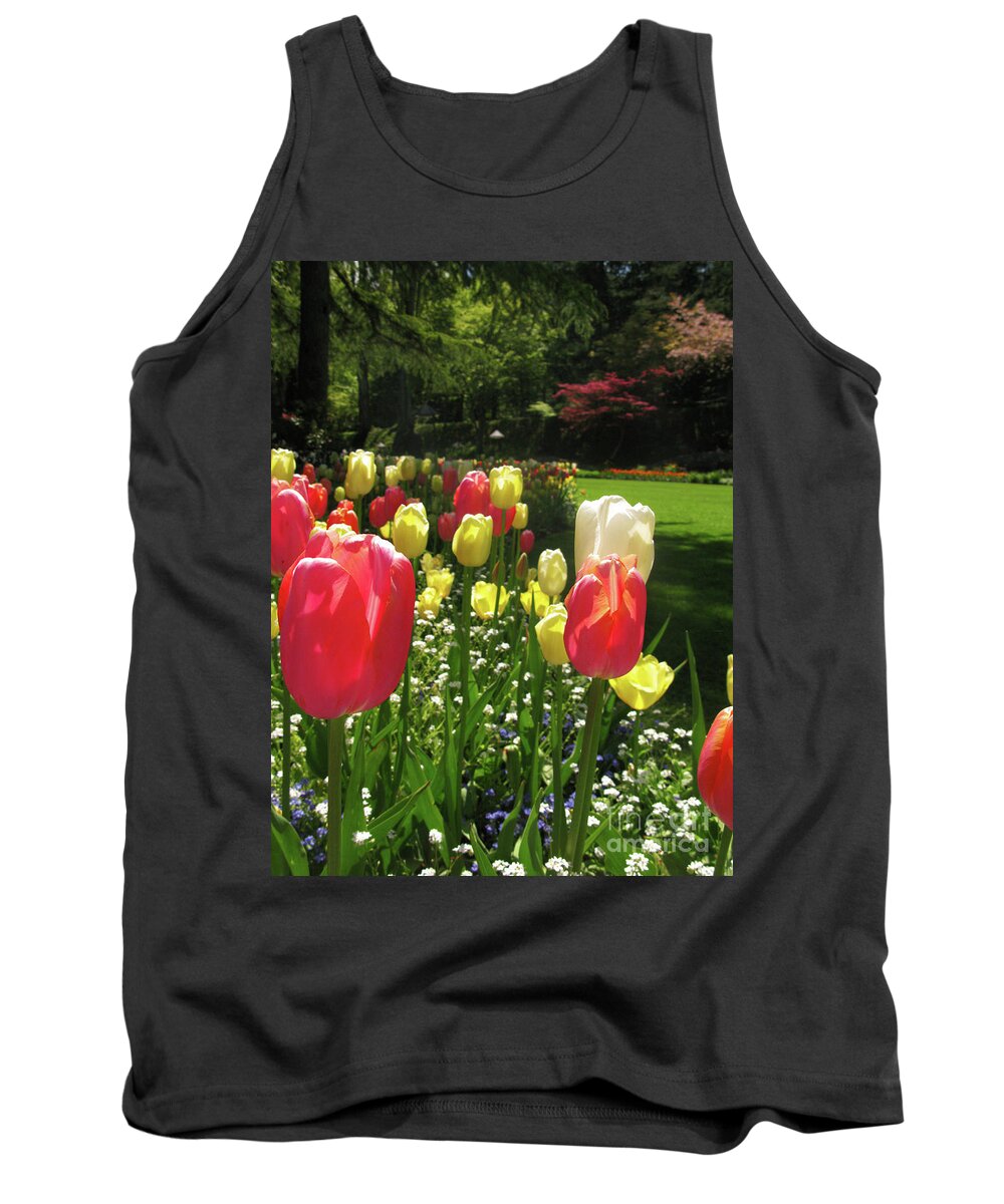Tulip Gardens Tank Top featuring the photograph Spring Tulips by Terri Brewster