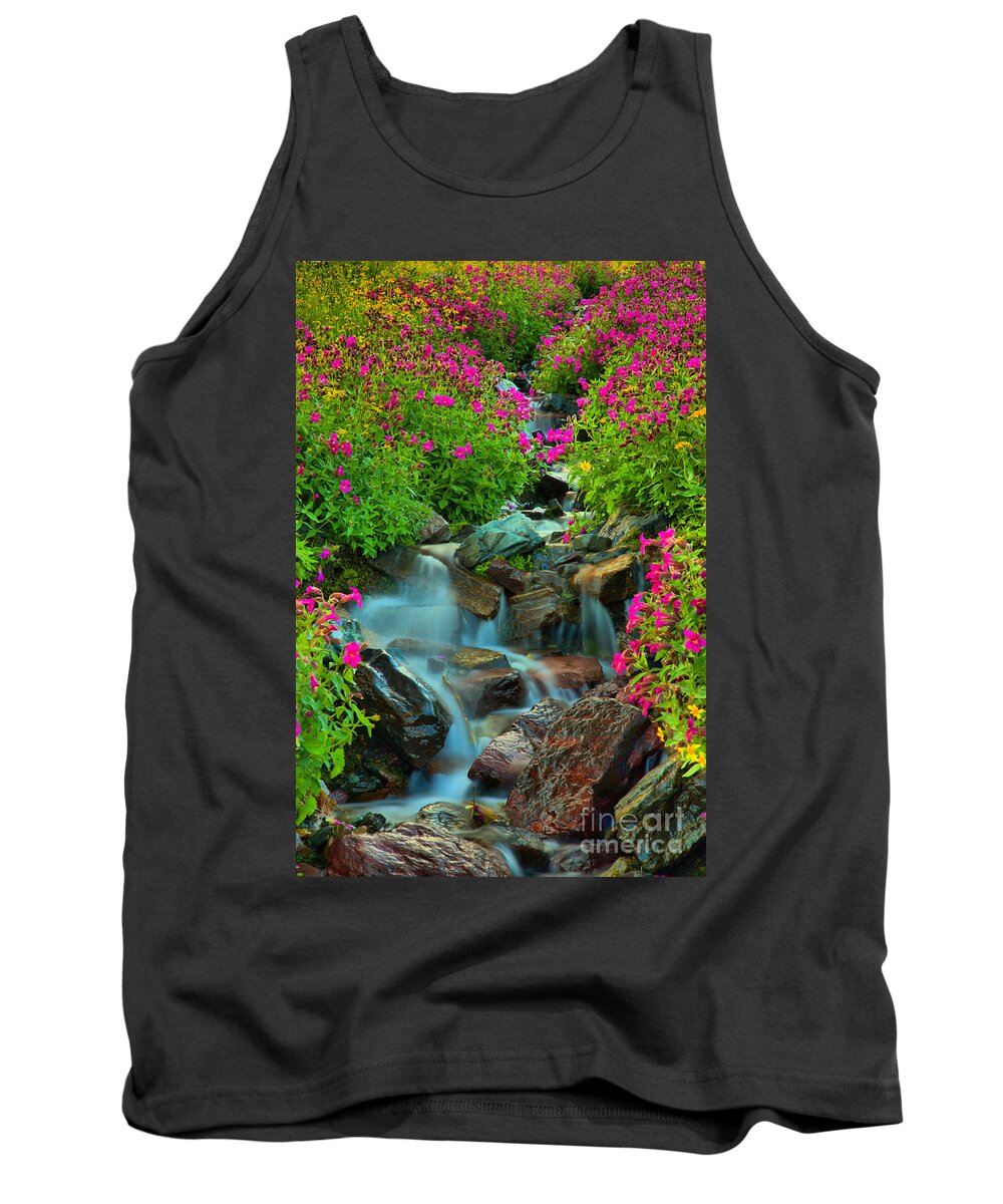 Streams Tank Top featuring the photograph Streaming Through The Wildflowers by Adam Jewell
