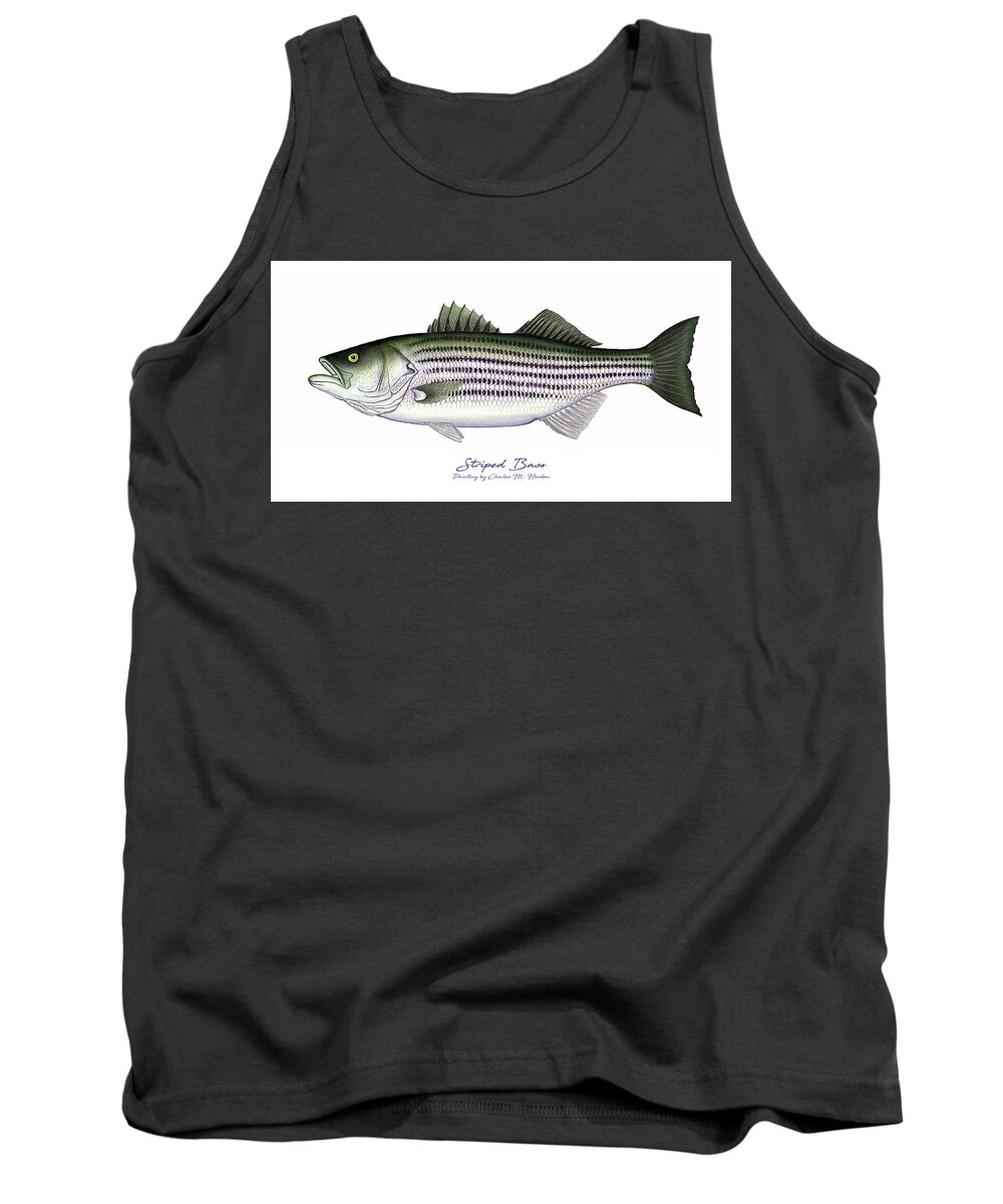 Striped Bass Art Tank Top featuring the painting Striped Bass by Charles Harden
