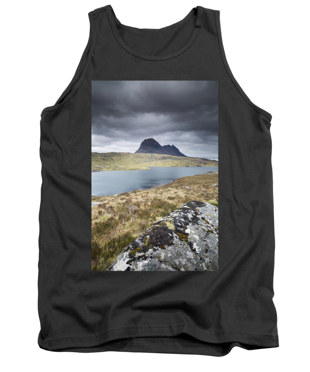 Landscape Tank Top featuring the photograph Suilven on a stormy day by Anita Nicholson