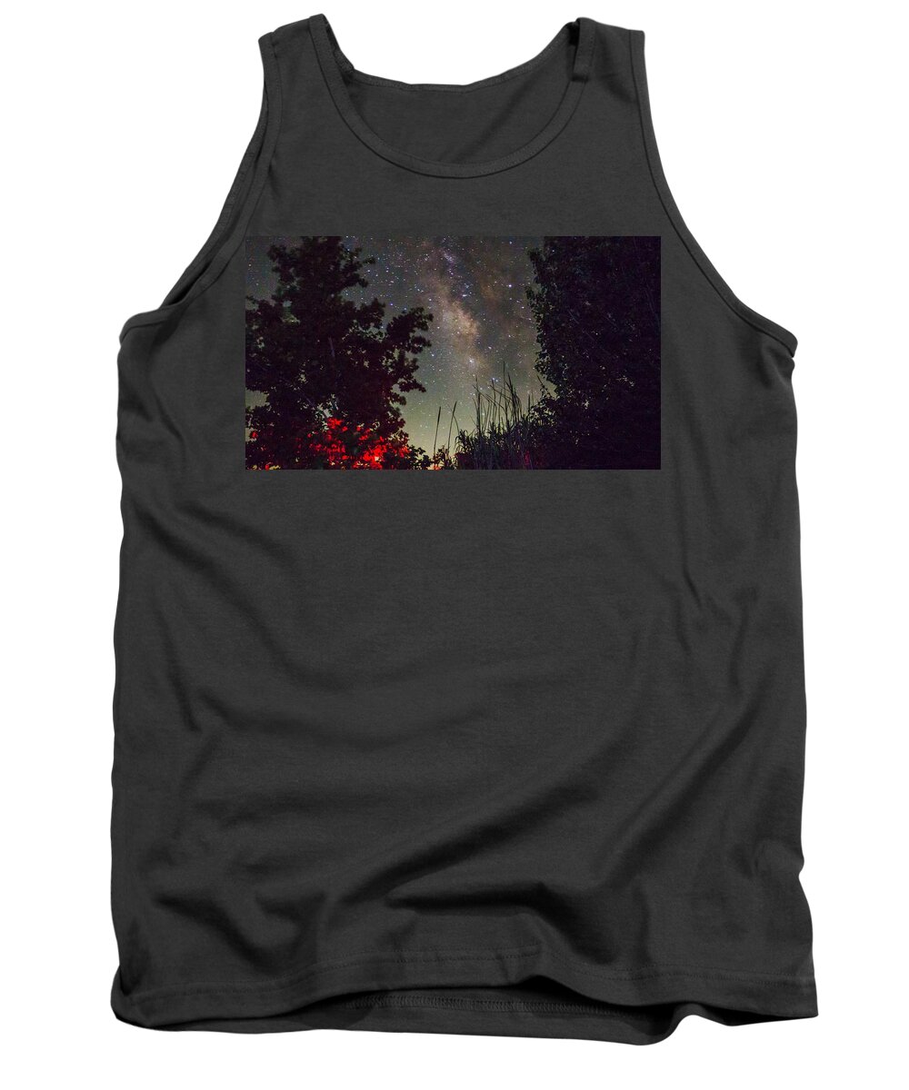 Milky Way Tank Top featuring the photograph Summers Night by Ivars Vilums