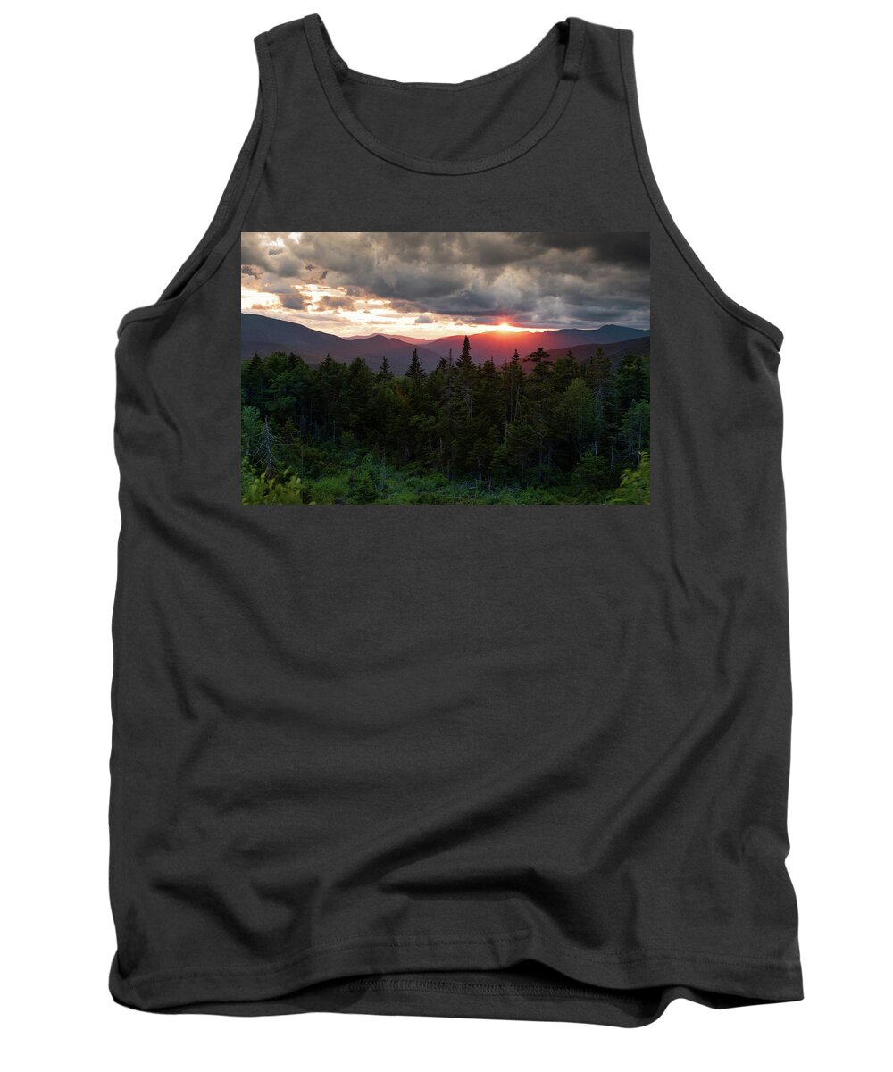 Sunset Tank Top featuring the photograph Sunset on the Kancamagus by Vicky Edgerly
