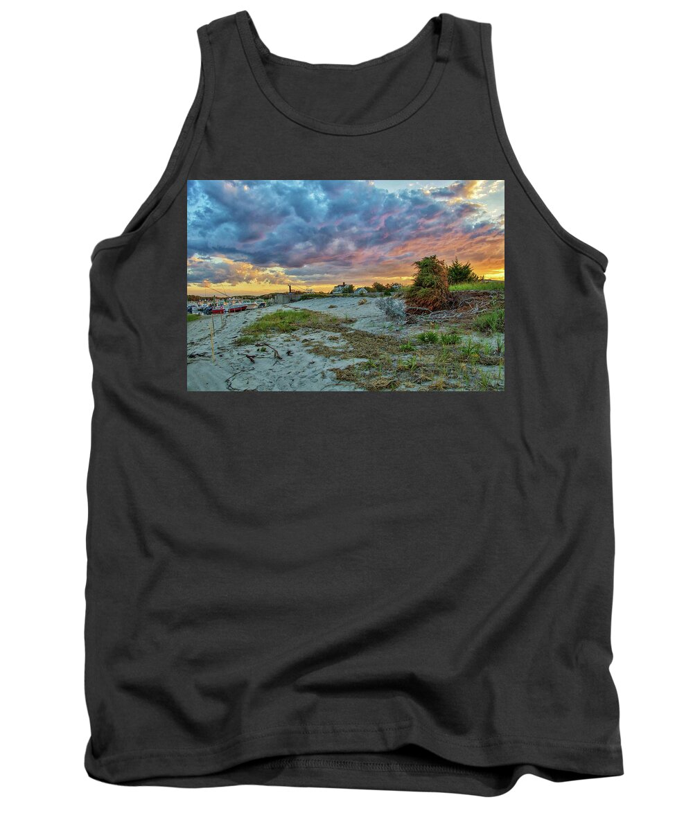 Cape Cod Tank Top featuring the photograph Sunset over the Outermost Harbor Marine by Marisa Geraghty Photography