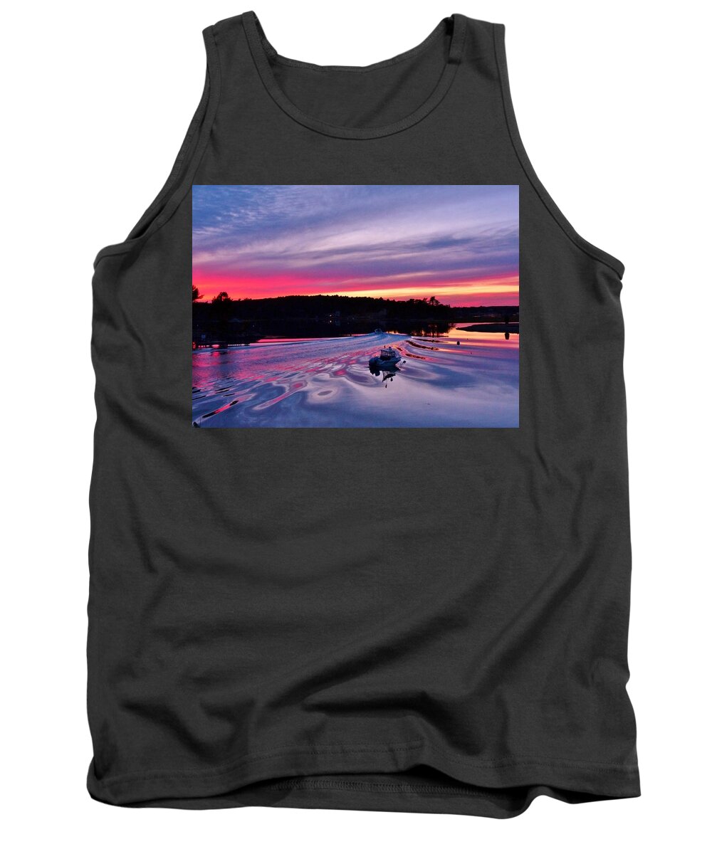 Sunset Sky Water Tank Top featuring the photograph Sunset Ripples by Elaine Franklin