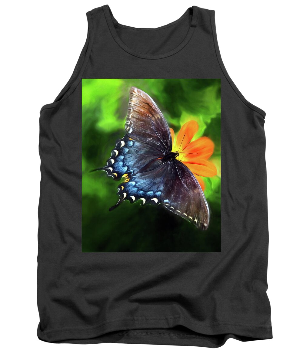 Butterfly Tank Top featuring the photograph Swallowtail Slant by Art Cole