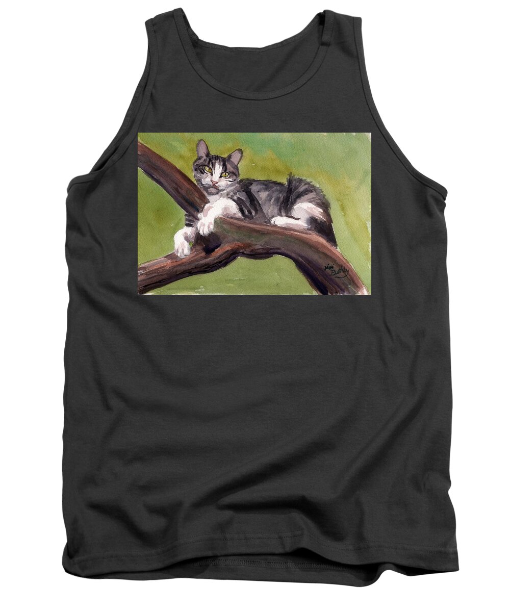  Tank Top featuring the painting Luna on Olive tree by Mimi Boothby