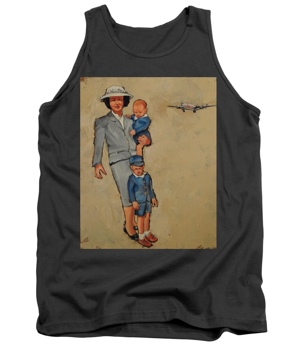 1950's Tank Top featuring the painting The Days When Father Knew Best by Jean Cormier