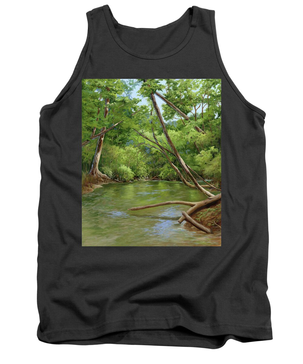 Trees Tank Top featuring the painting The Fallen Tree by Donna Tucker