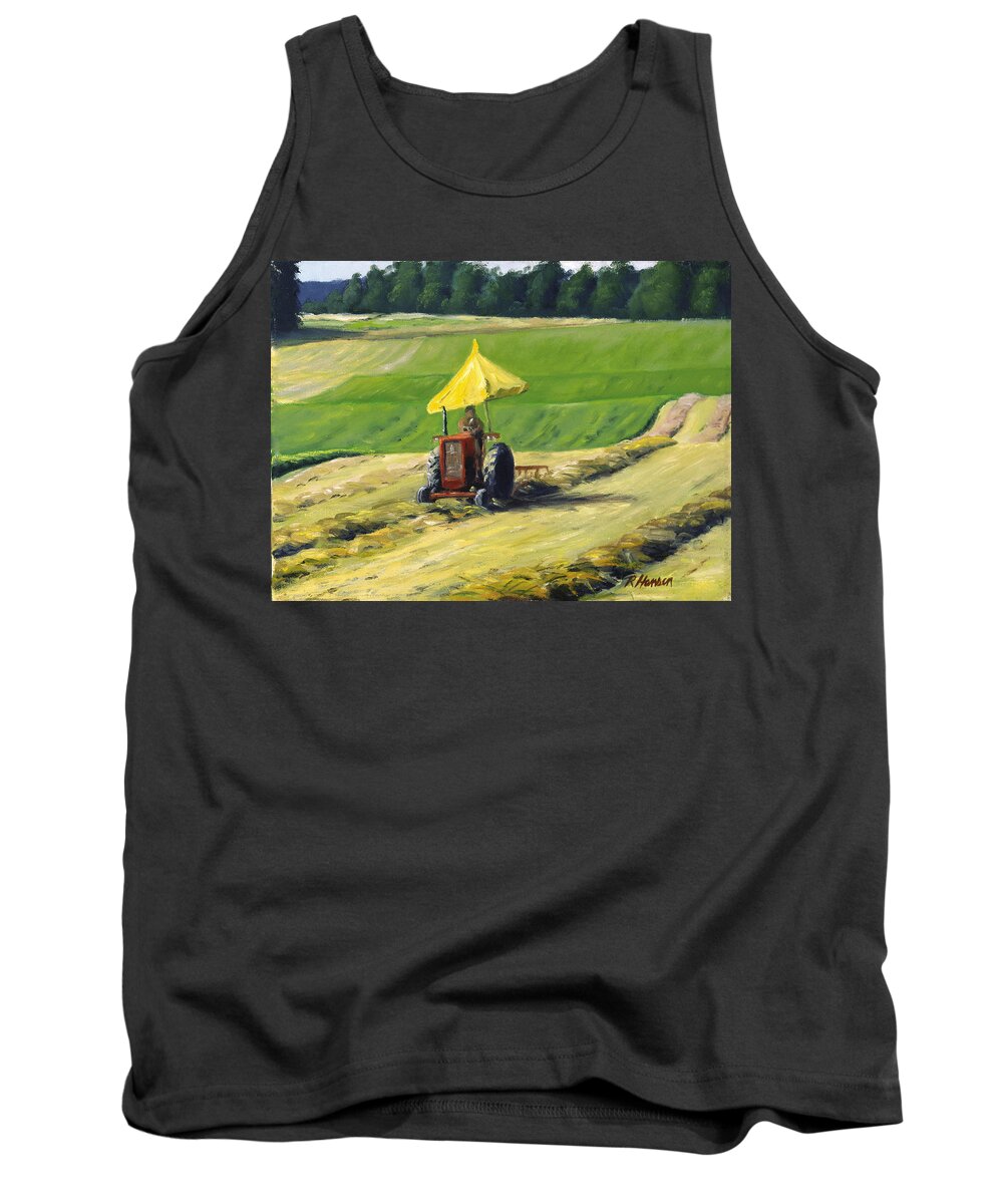 Landscape Tank Top featuring the painting The Haymaker by Rick Hansen