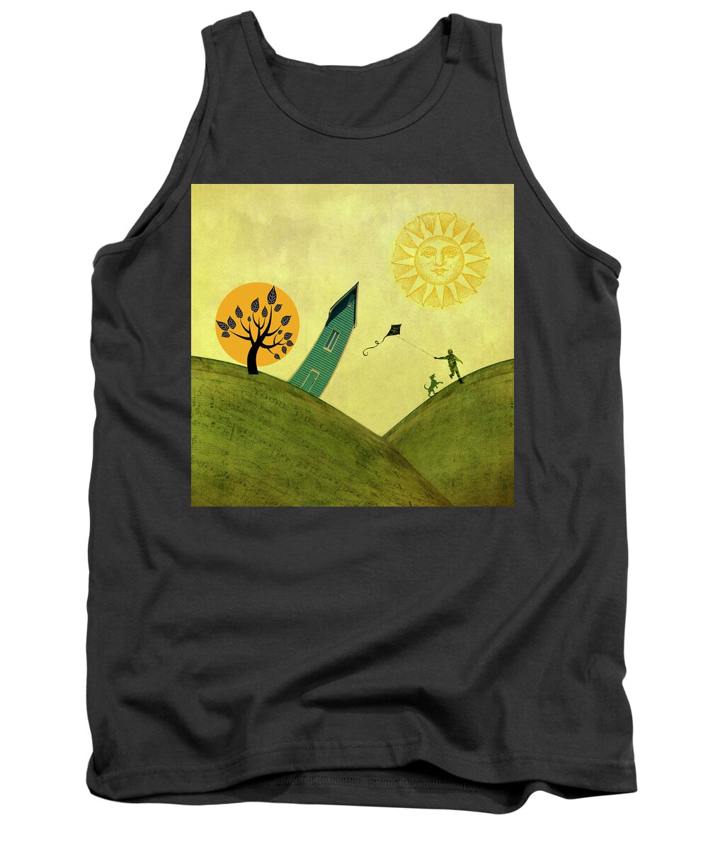 The Sound Of Music Tank Top featuring the digital art The Hills Are Alive by Peggy Collins