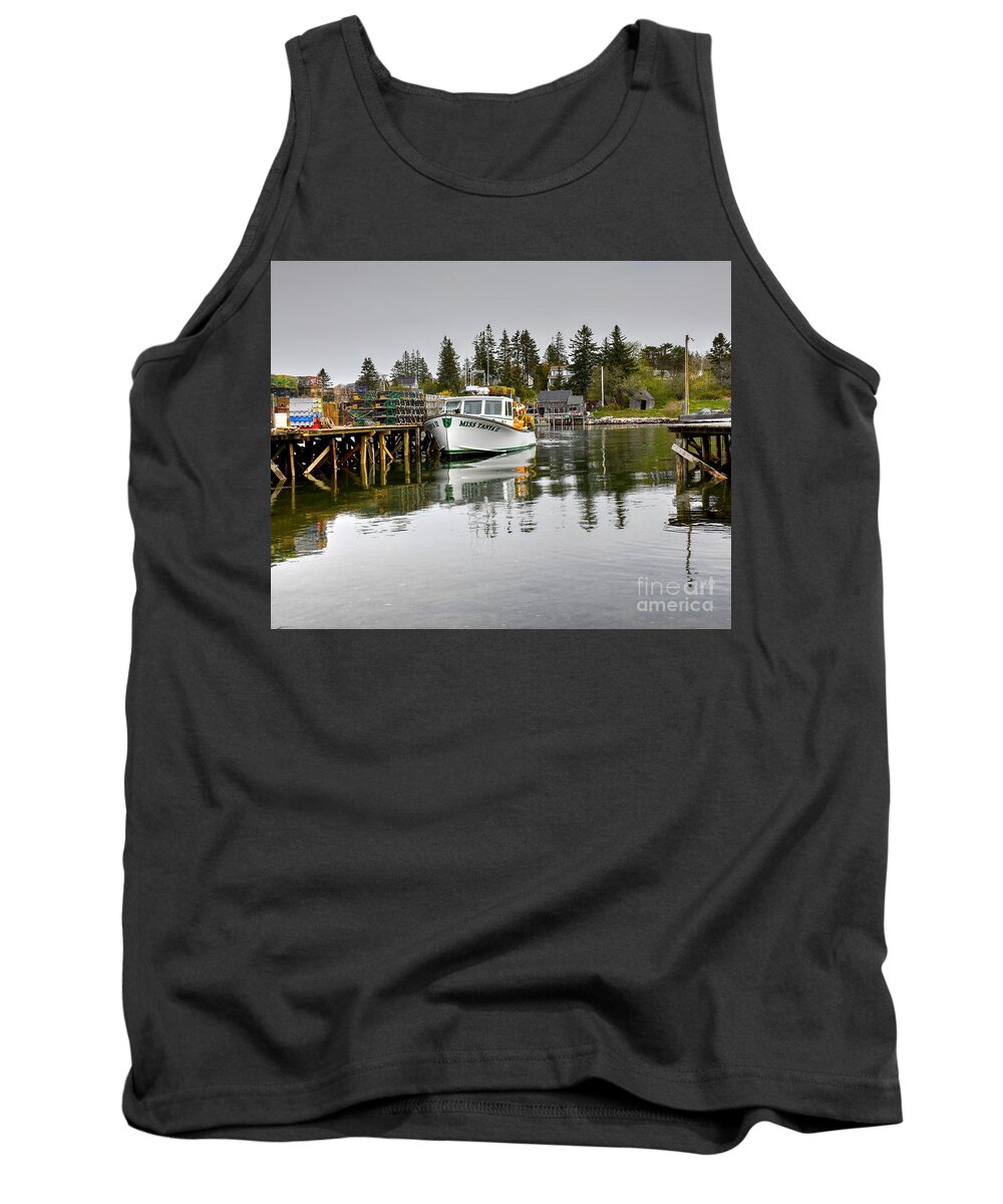 Port Clyde Tank Top featuring the photograph The Lobster Boat by Steve Brown