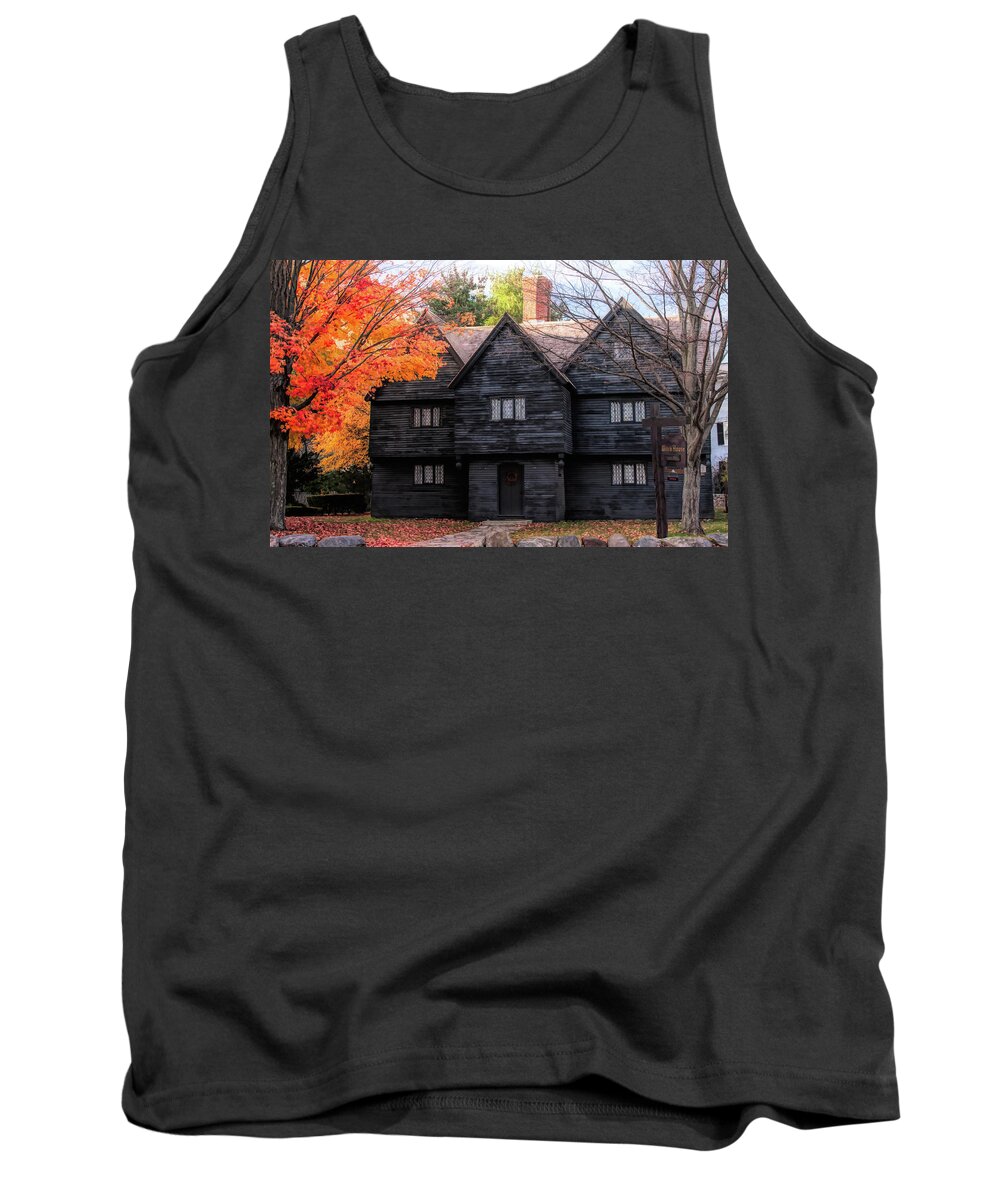 Salem Witch House Tank Top featuring the photograph The Salem Witch House by Jeff Folger