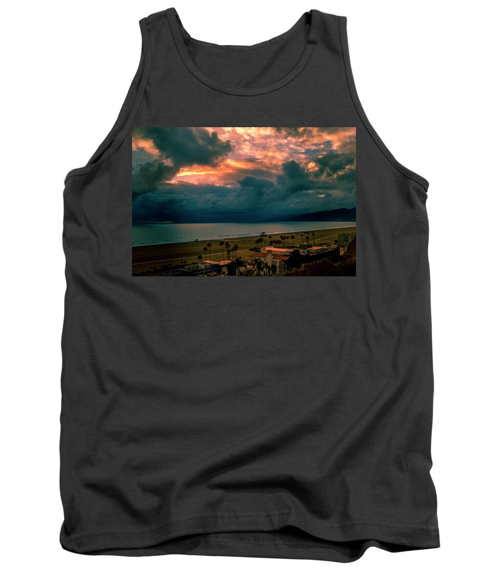 Malibu Sunset Tank Top featuring the photograph The Storm Moves On by Gene Parks