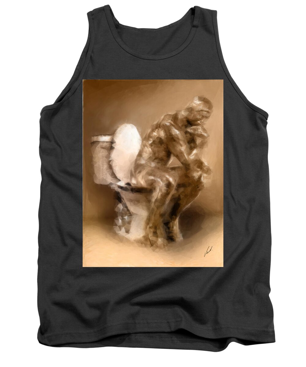 Thinker Tank Top featuring the painting Thinker by Vart Studio