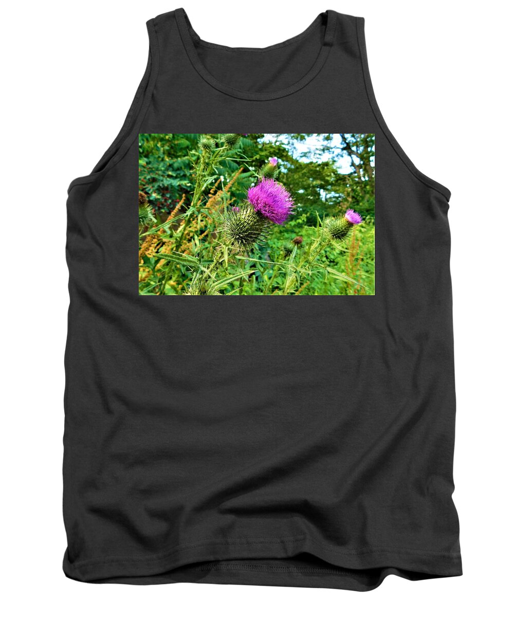 - Thistle Tank Top featuring the photograph - Thistle by THERESA Nye