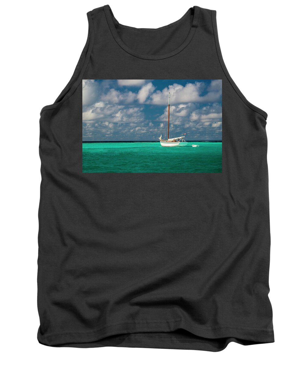 Sailing Tank Top featuring the photograph Tobago Sloop by Gary Felton
