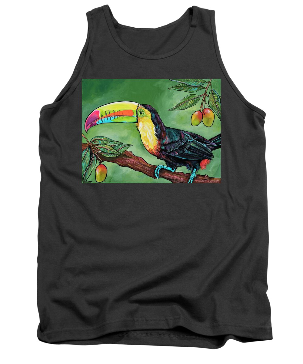 Toucan Tank Top featuring the painting Toucan In The Mango Tree by Patti Schermerhorn