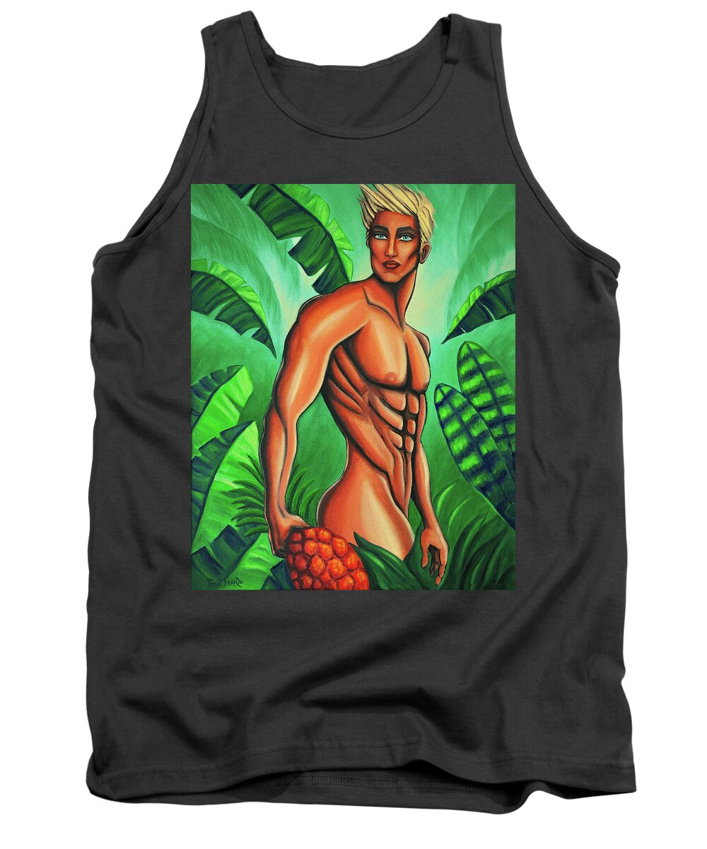 Tropical Tank Top featuring the painting Tropic Beauty by Tony Franza