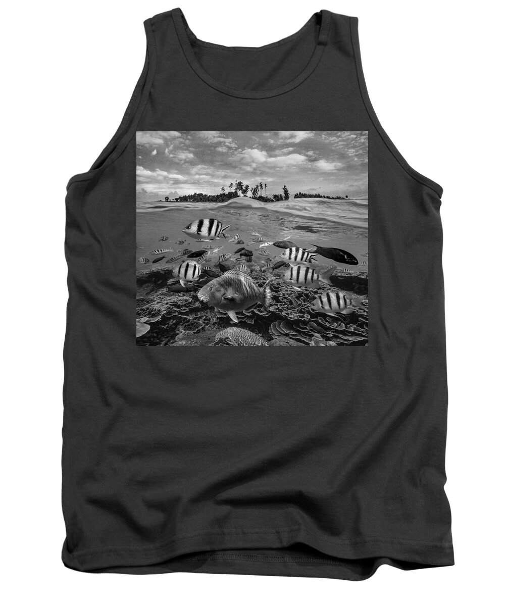Disk1215 Tank Top featuring the photograph Tropical Fish In Paradise by Tim Fitzharris