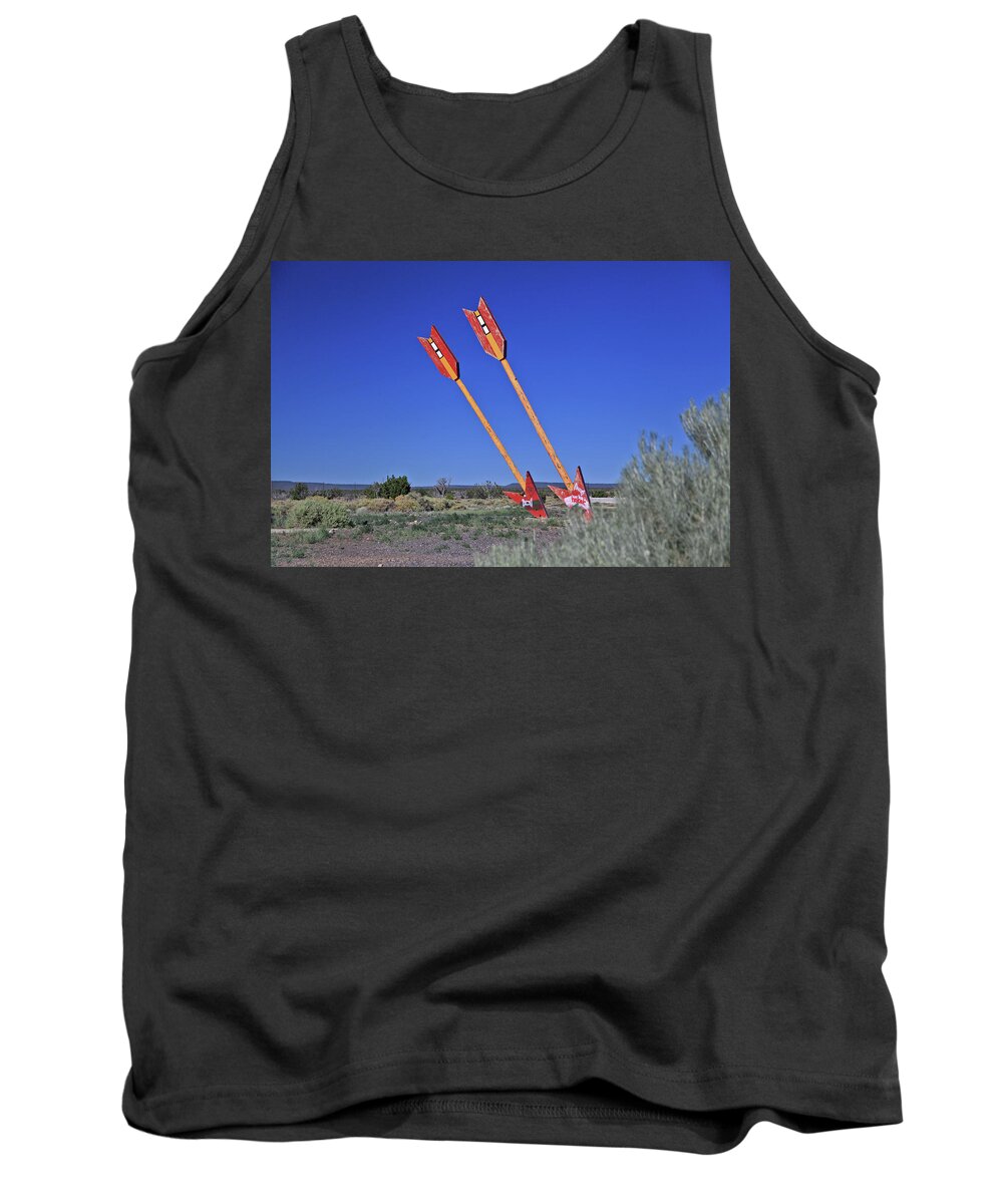 Americana Tank Top featuring the photograph Twin Arrows by Gary Kaylor