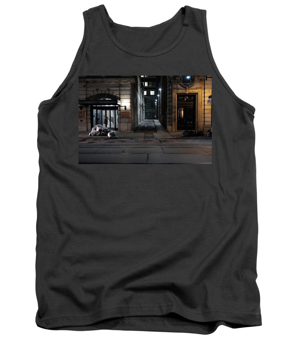  Tank Top featuring the photograph Two Doors Two Trash Piles by Kreddible Trout