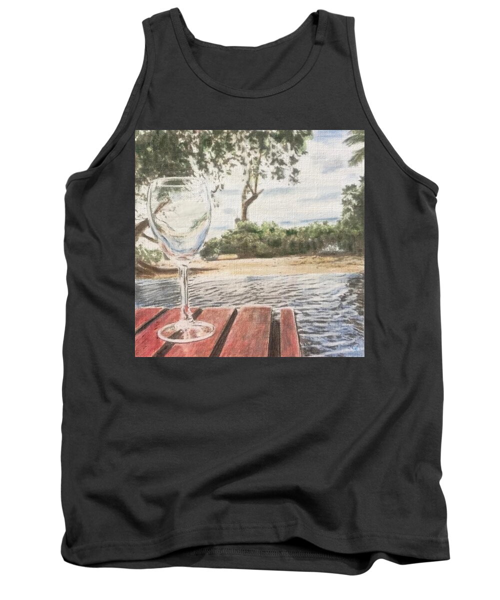 Unwind Tank Top featuring the painting Unwind by Cara Frafjord