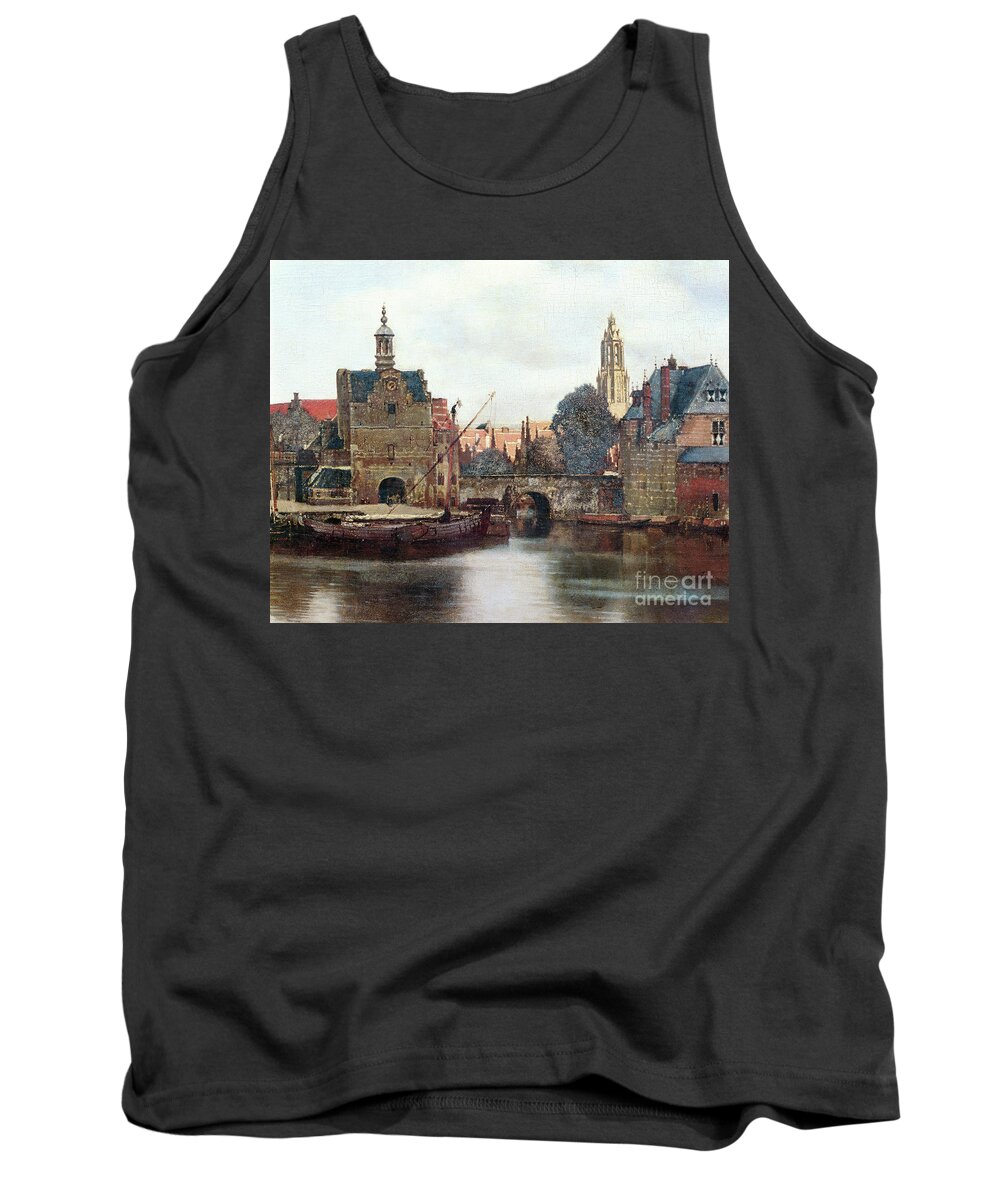 Bank Tank Top featuring the painting View Of Delft C.1660-61 by Jan Vermeer