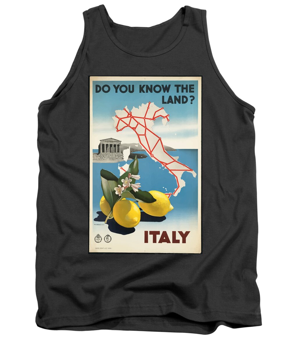 Italy Tank Top featuring the painting Vintage Travel Poster - Italy by Esoterica Art Agency
