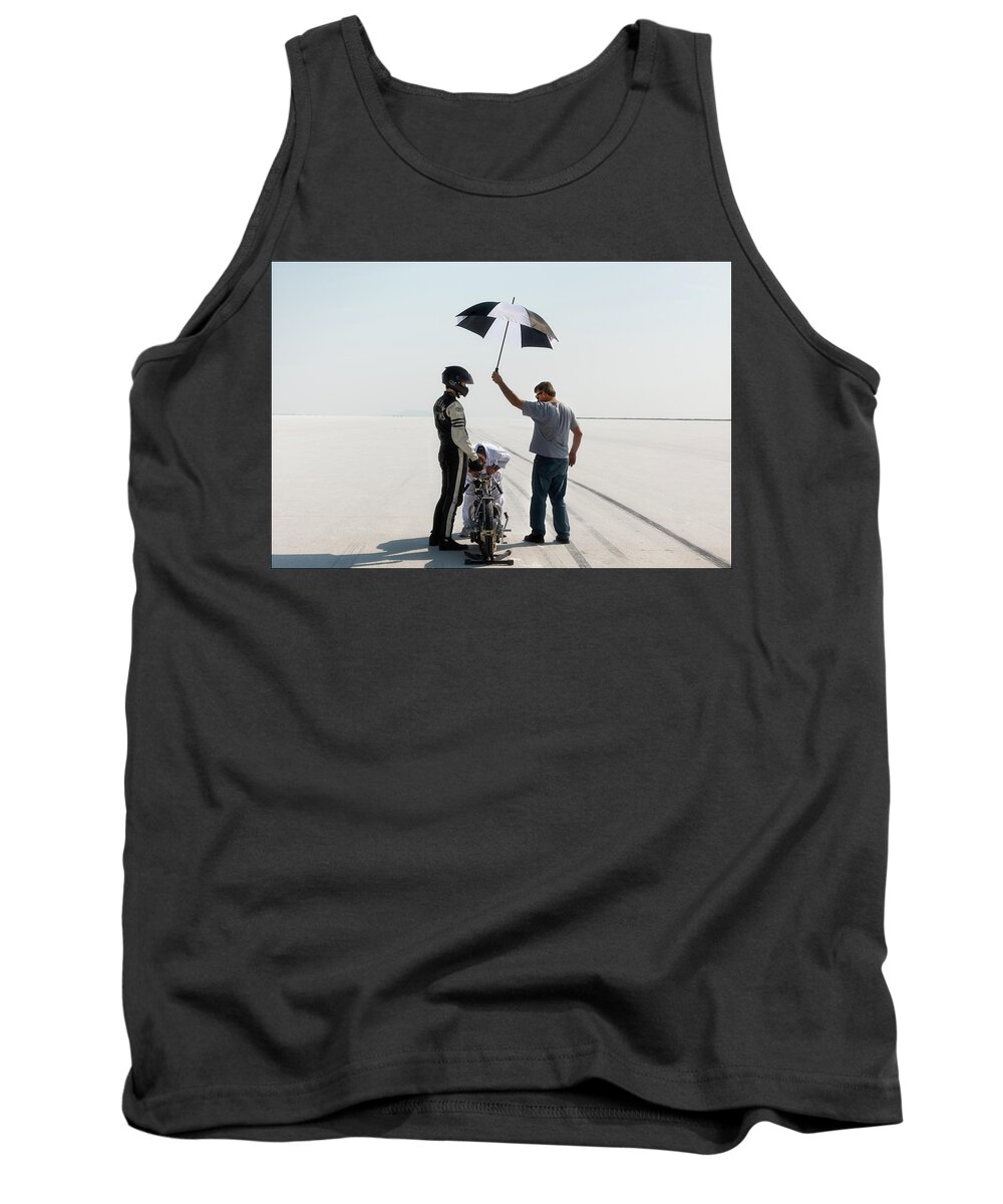 Bonneville Tank Top featuring the photograph Waiting to go by Andy Romanoff