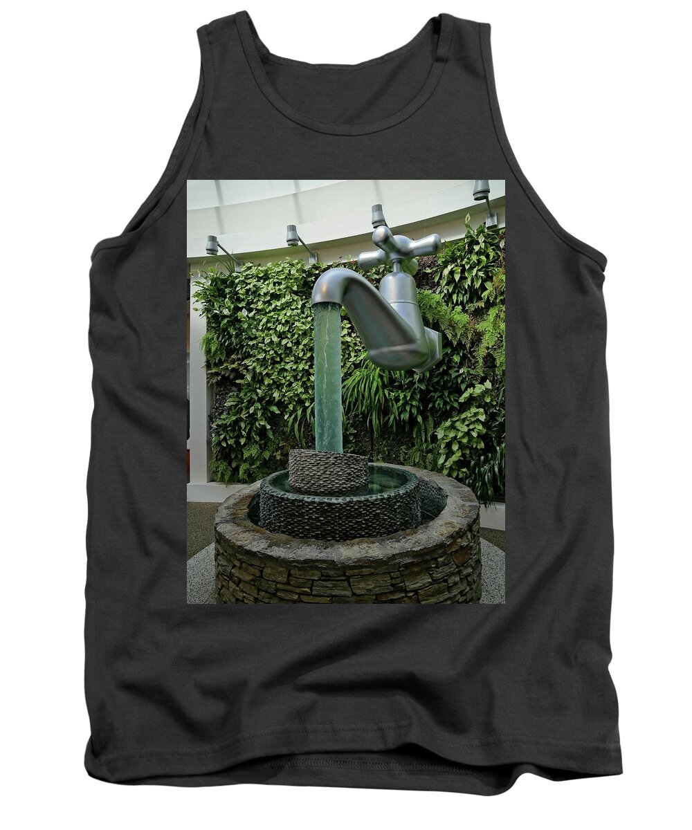 Container Tank Top featuring the photograph Water sculpture by Martin Smith