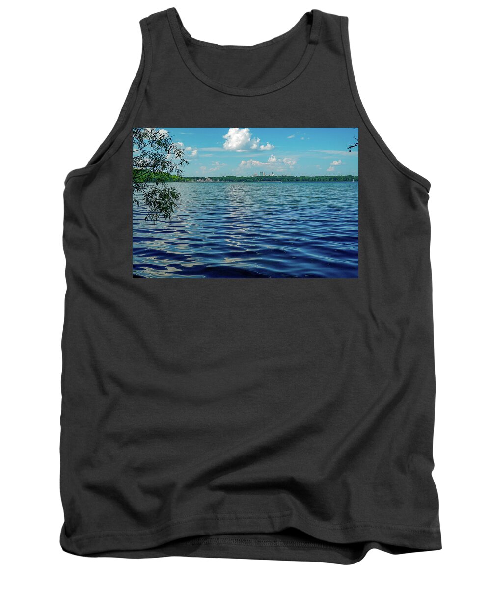 Landscape Tank Top featuring the photograph Waves on Lake Harriet by Susan Rydberg