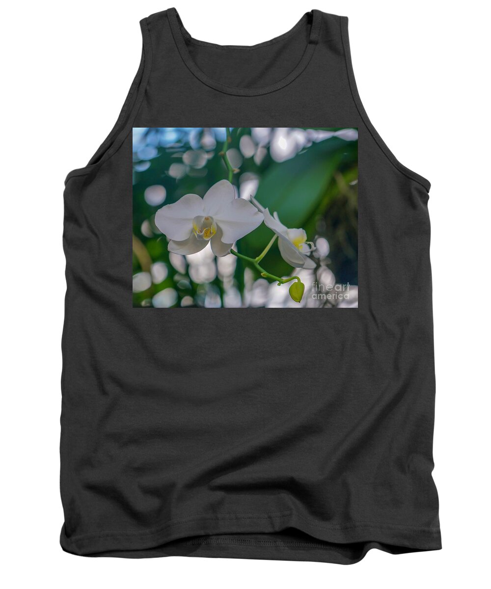 White Tank Top featuring the photograph White Orchid by Susan Rydberg