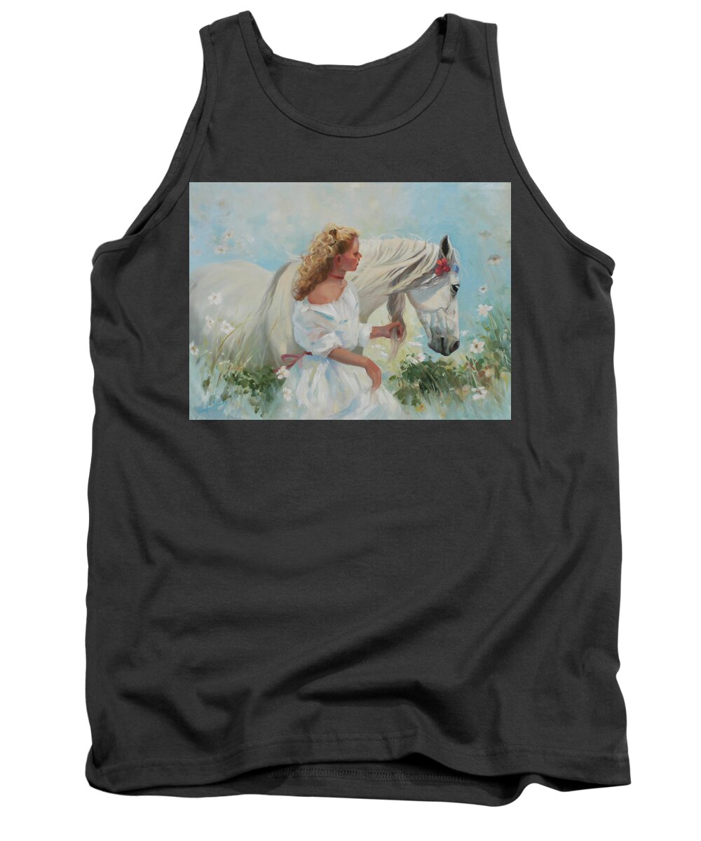 Figurative Art Tank Top featuring the painting White Velvet by Carolyne Hawley
