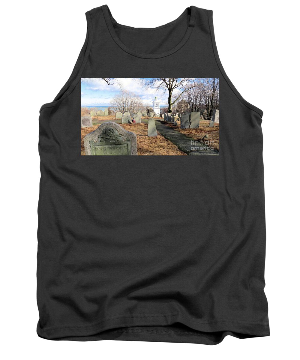 Burial Hill Tank Top featuring the photograph Winter on Burial Hill by Janice Drew