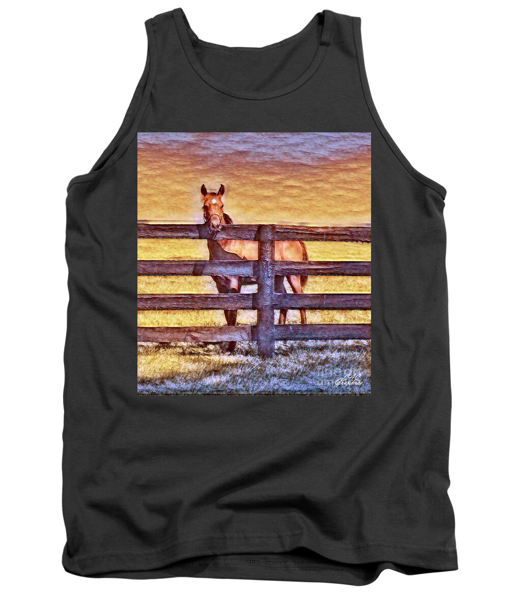 Horse Tank Top featuring the digital art Young Kentucky Thoroughbred by CAC Graphics