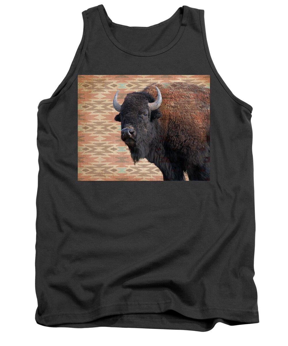 Bison Tank Top featuring the photograph Bison Blanket #1 by Mary Hone