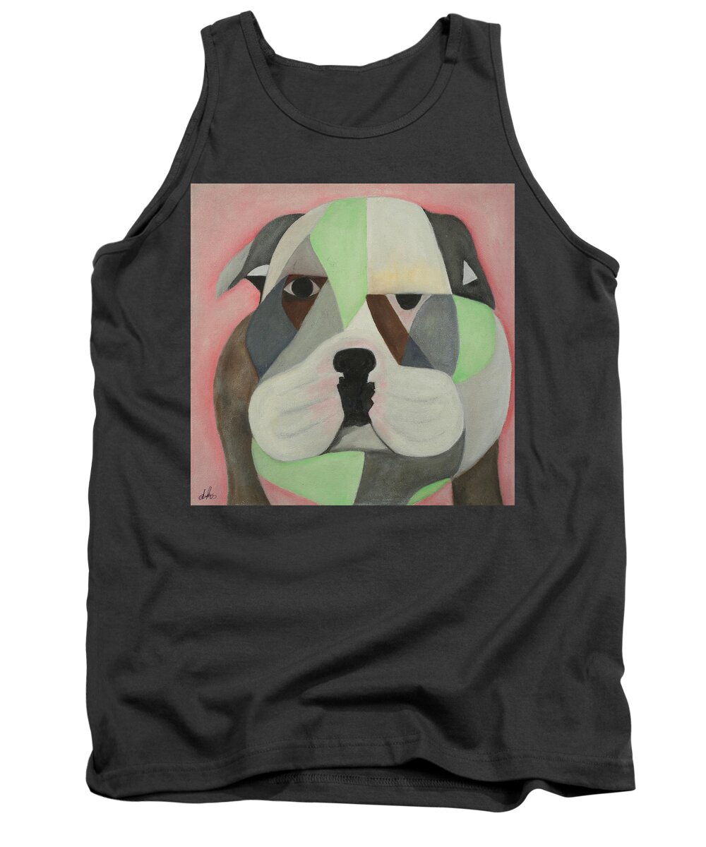 Dog Tank Top featuring the painting Bulldog by Diane Holland SF Int'l Art