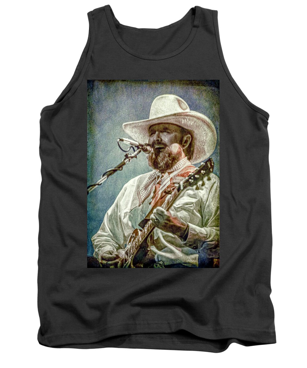 © 2020 Lou Novick All Rights Reversed Tank Top featuring the photograph Charlie Daniels #1 by Lou Novick