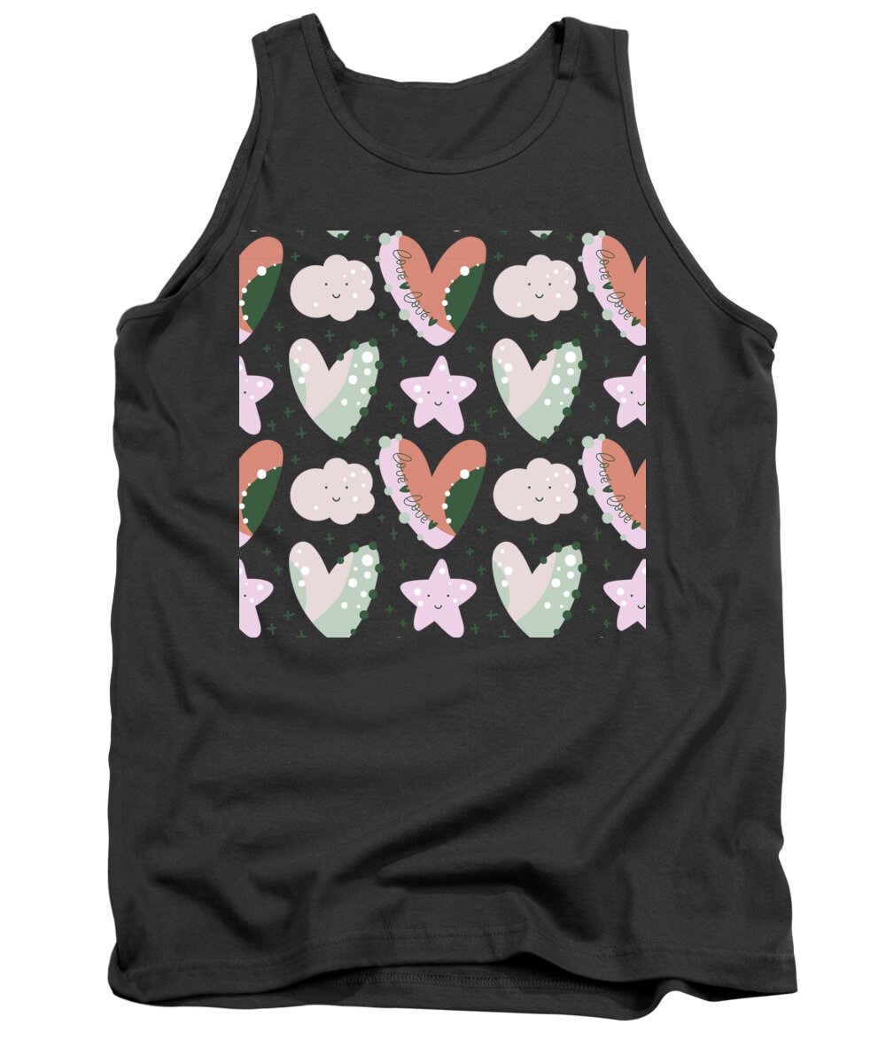 Cityscape Tank Top featuring the painting Scandinavian Rainbow Pattern 5 #1 by Celestial Images