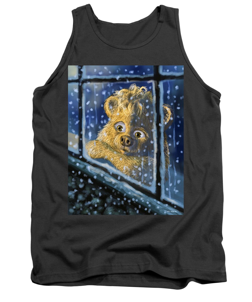 Children’s Wall Art Tank Top featuring the digital art Snow Day #1 by Larry Whitler