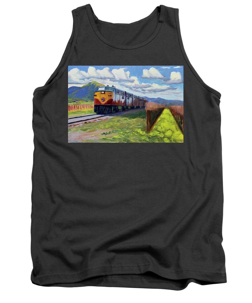 Wine Train Tank Top featuring the painting Wine Train #1 by Shawn Smith