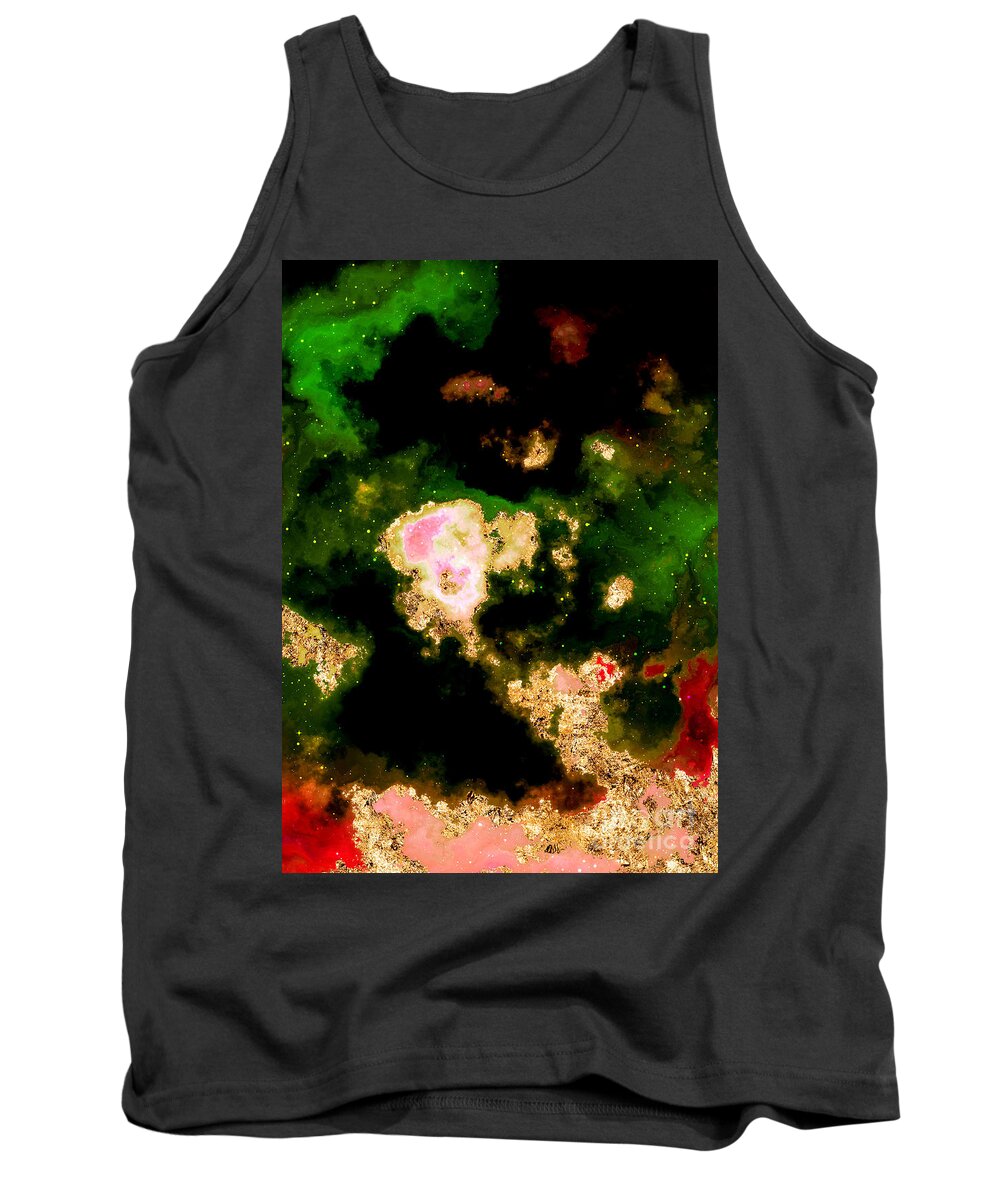 Holyrockarts Tank Top featuring the mixed media 100 Starry Nebulas in Space Abstract Digital Painting 014 by Holy Rock Design