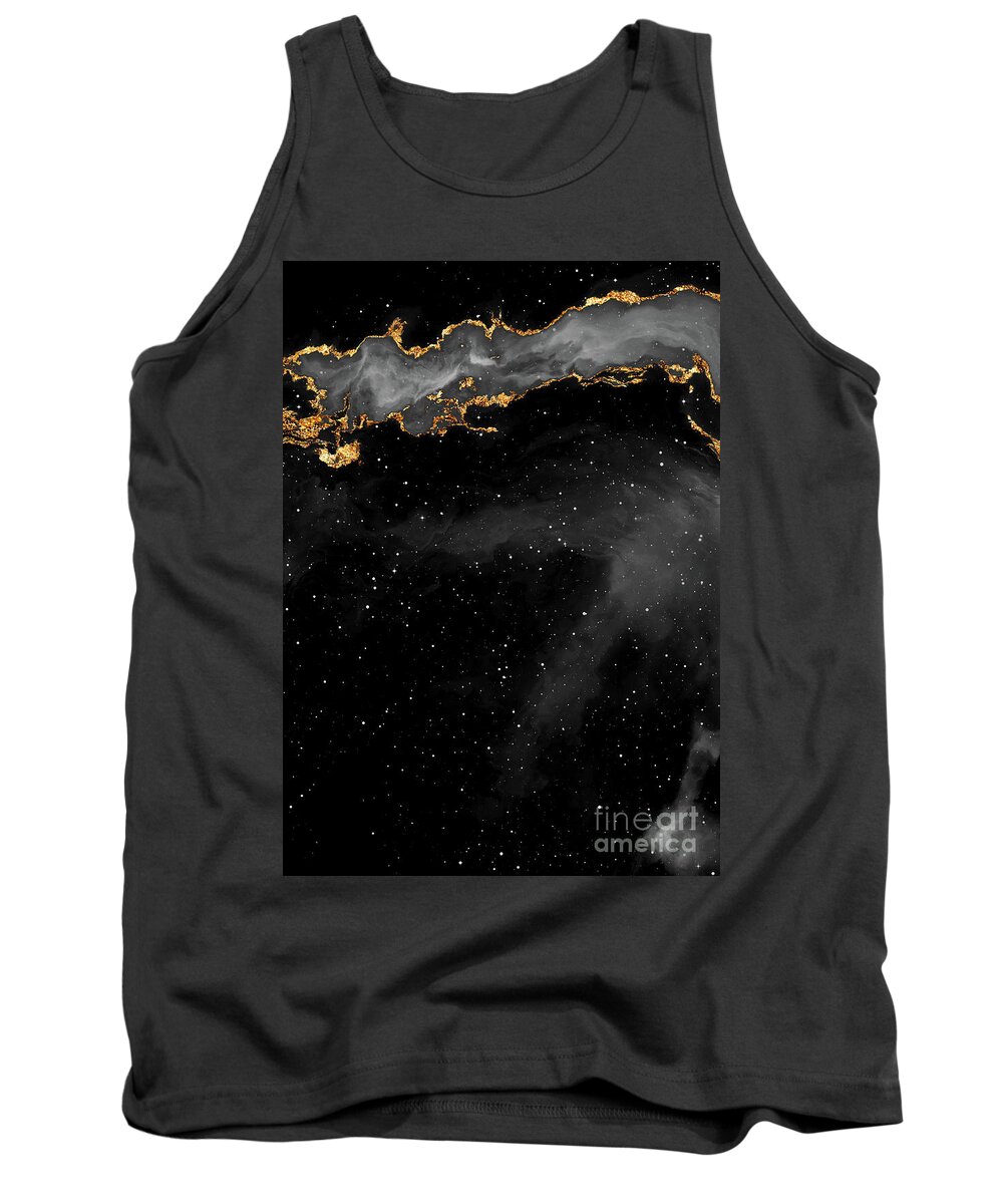 Holyrockarts Tank Top featuring the mixed media 100 Starry Nebulas in Space Black and White Abstract Digital Painting 120 by Holy Rock Design