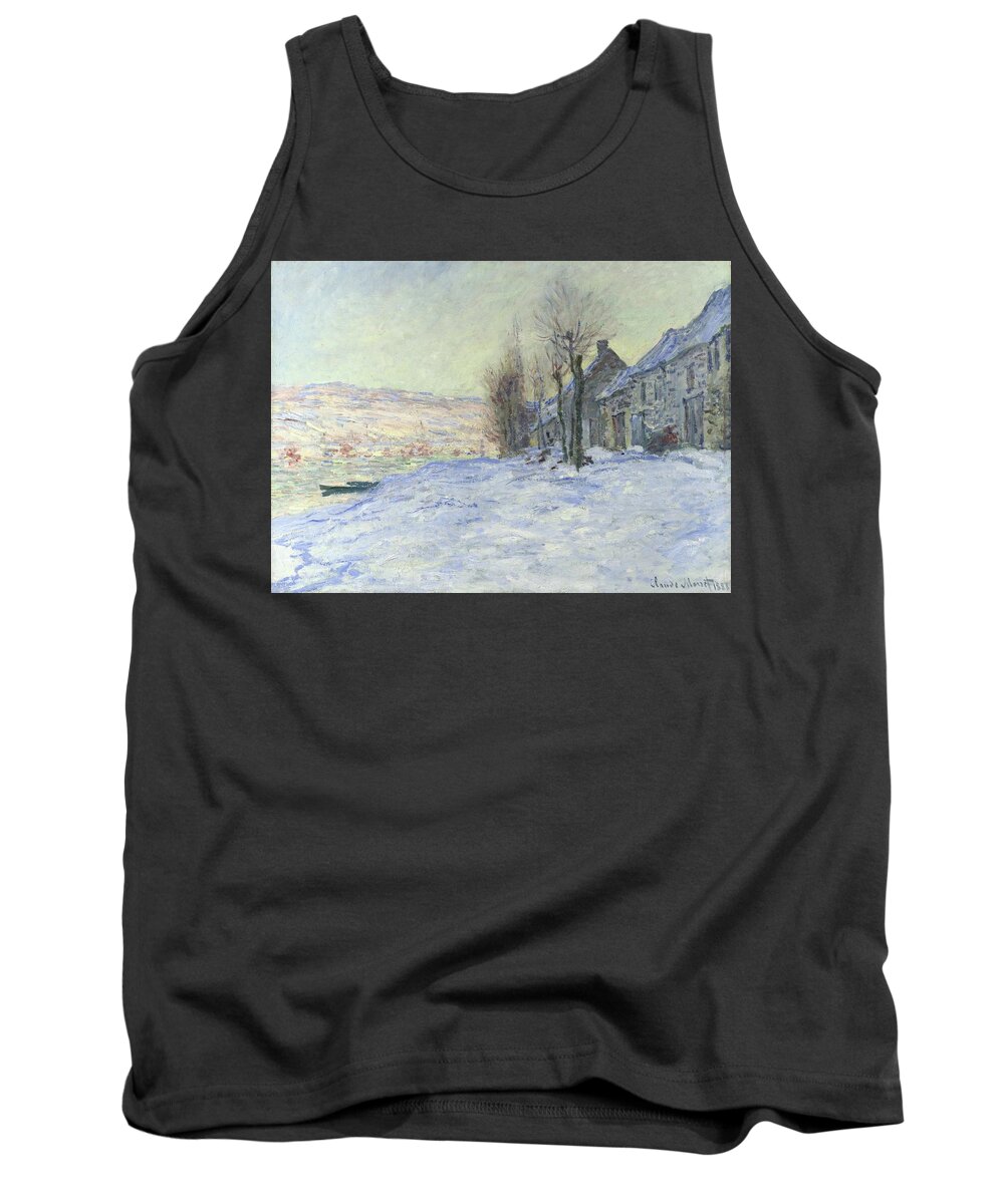 Claude Tank Top featuring the painting Lavacourt under Snow #13 by Lagra Art