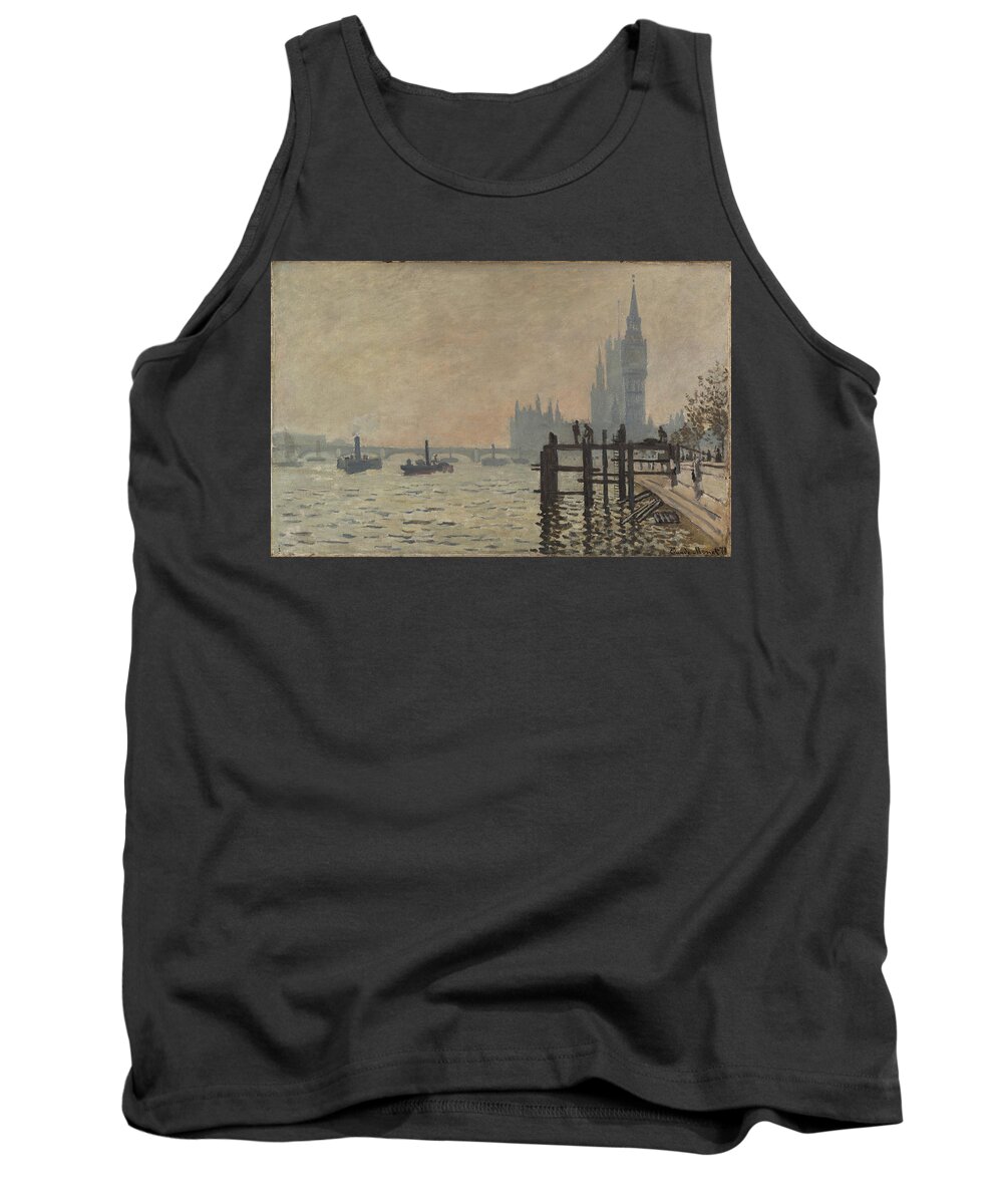 Impressionism Tank Top featuring the painting The Thames below Westminster #13 by Lagra Art